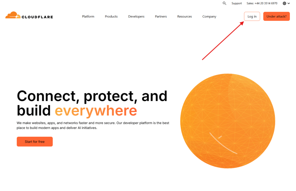 Click the Log In button on the top-right corner.